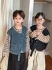 Productos Infantiles Jiaye 2025 Nuevo Otoño Infantil Chaleco de Mezclilla Irregular Chaqueta Chaleco Holgado para Hombres y Mujeres Bebé