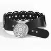 Cinturón Vaquero Occidental Transfronterizo Personalizado de Gama Alta con Remaches Redondos Empalmados Cinturón de Moda Retro Venta al por Mayor para Mujer