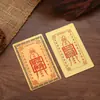 Cartão Dourado do Deus da Riqueza de Cinco Vias, adesivo de celular portátil com folha metálica dourada, amuleto de Zhao Gongming para atrair riqueza e tesouros, e um símbolo de paz e boa sorte