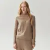 Nueva colección de otoño: Suéter 100% cachemira pura para mujer, con cuello alto, mangas largas y diseño de punto, que ofrece un estilo sofisticado y elegante que se puede combinar fácilmente con otros atuendos