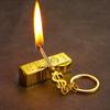 Kuaishou Barra de Oro Queroseno Cerilla Pequeña Llavero Multifuncional Completamente Metálico Diez Mil Cerillas Encendedor Dropshipping