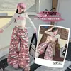 Conjunto de Primavera y Otoño para Niñas 2026 Nuevo Estilo Coreano Moda Top Estampado y Pantalones Cargo Conjunto de Dos Piezas