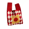 Procesamiento Personalizado y Venta al por Mayor de Bolsos Tejidos para Bodas, Bolsas de Regalo para Bodas con Palabras Felices, Bolsos de Mano Casuales, Bolsas de Regalo Tipo Cubo