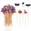 Decoración de Halloween transfronteriza palillo desechable pincho de fruta calabaza fantasma sombrero de bruja pincho de hamburguesa