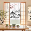 Novo Tecido de Cortina de Porta Estilo Antigo Pintura Chinesa Linho para Sala de Montagem em Casa Quarto Banheiro Cortina Divisória Meia Cortina Atacado