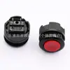 Interruptor Pulsador Rojo Redondo de Restablecimiento Automático Tipo Terminal Soldado de 14 mm, Interruptor de Encendido Momentáneo Pequeño Normalmente Abierto y Normalmente Cerrado