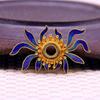 L60787 Cobre Artesanal DIY Duas Cores Ponto Azul Jade Acessórios Básicos Ornamento de Cabelo Material Hanfu 21*36mm