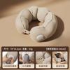 Almohada inflable en forma de U, automática, portátil, para viajes, para el cuello, para aviones, para viajes al aire libre