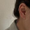 Perforaciones para Elevar el Lóbulo del Oído Clavo de Oreja Plata de Ley para Mujer Simple Viento Frío Círculo Pequeño Grano Clavo de Hélice Auricular 2021 Nueva Moda Anillo para Hélice Auricular