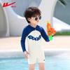 Traje de baño para niños Warrior 2025 Nuevo Modelo de una pieza con capucha y mangas largas para niños pequeños Traje de baño de secado rápido Venta al por mayor