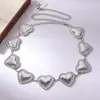Corrente de Cintura Elegante, Cinto Feminino da Moda, Cinto Metálico Feminino com Turquesa Grande, Design Lindo e Estiloso em Formato de Coração, Corrente de Cintura Feminina