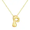 Amazon nuevo transfronterizo Joker acero de titanio 26 collar de letras burbuja colgante simple de oro de 18K venta al por mayor de fábrica