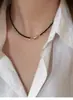 Collar de cuentas de turmalina esmaltada con dopamina de colores antinaturales, accesorios para mujer, cadena de clavícula superpuesta de lujo ligera