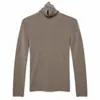 Suéter de punto de lana con cuello alto, de cachemira, para otoño/invierno 2026, adelgazante, como capa base para mujer