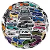 100 adesivos de carros esportivos de desenho animado para crianças, carros modificados legais com aparência incrível, adesivos à prova d'água DIY de carros de corrida JDM