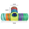 Túnel para gatos transfronterizo, túnel para gatos plegable, juguete de gato arcoíris, autoentretenimiento y alivio del aburrimiento, juguete plegable para gatos mascota