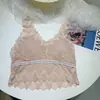 Chaleco de encaje puro estilo coreano para mujer, con tirantes en la espalda y almohadillas en el pecho, para primavera, como prenda interior o exterior, top ajustado para cubrir el pecho para mujer