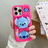 Funda de Silicona para Teléfono Móvil con Soporte de Puntada Estéreo 3D Adecuada para Iphone161514Promax Funda Protectora de Dibujos Animados