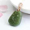 Pingente Jueyu em Prata S925 com Jade Natural Hetian Folha de Lótus Peixe Fábrica de Jade Transmissão ao Vivo Entrega Direta S2042301A