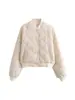 Comercio Exterior Transfronterizo Spot Invierno 2025 Chaqueta Corta de Algodón con Cuello Redondo para Mujer Chaqueta Bomber para Mujer