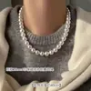 Estilo Francês Redondo Feminino Versátil Moda Explosiva Fecho Magnético Trava Corrente de Osso Luxo Leve Nicho Moda Colar de Pérolas Pequeno Estilo Chanel