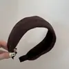 Diadema Coreana de Ala Ancha de Color Puro, Diadema Exterior Versátil, Ensanchada y Engrosada para Cabello Corto, Sencillo Cubrecanas Blanco, Accesorios de Moda para el Cabello
