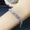 Venta al por mayor de fábrica Popular Pulsera Natural de Tanzanita con Incrustaciones de Plata S925 Piedra Principal 4*6 Joyería de Lujo Venta Directa de Fábrica