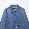 Chaqueta corta de mezclilla marca Z AliExpress, popular prenda exterior transfronteriza europea y americana para mujer, azul, otros estilos dulces y frescos ZA