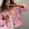 Moda Europea y Americana Transfronteriza AliExpress Más Vendido Chaqueta Rosa con Estampado y Paneles - Stock a Largo Plazo, Lista con Confianza