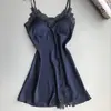 Fabricante Feminino Novo Primavera e Outono Sexy Estampado Europeu e Americano Pijama Novo Saia Seda Tamanho Grande Solto Sexy Camisola com Bojo
