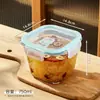 Tazón de Sopa de Vidrio Hogar Sellado Cuadrado Calentamiento Microondas Tazón Especial para Trabajadores de Oficina Lonchera para Adultos con Tapa para Conservación Fresca
