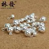 Plata de Ley Campanita pequeña Pulsera tobillera de plata de ley 925 Accesorios de Campanita de Plata Colgante Adornos de plata DIY al por mayor bosque pelo
