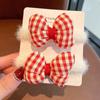 Lazo de dibujos animados de Año Nuevo para niña, peluche, dulce cuerda para el cabello, anilla para el cabello, linda bola, banda de goma para el cabello, cuerda para el cabello, accesorios para el cabello, tocado