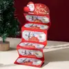Porta Regalo en Efectivo de Papel, Forma de Árbol Plegable 6 Ranuras Sobre de Dinero Navideño