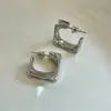Pendientes Cuadrados Geométricos Minimalistas de Lujo Discreto de Gama Alta Versátiles Pendientes de Diseño de Personalidad de Moda para el Trayecto Diario