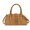 Bolso de mano retro de moda de estilo coreano, bolso tipo bowling para mujer, nuevo modelo de verano 2026, bolso pequeño de gran capacidad para hombro y cruzado