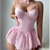 Trajes Sexys Europeos y Americanos Ropa Interior Sexy de Encaje con Pestañas Transfronteriza Malla Sexy de Encaje para Mujer Ropa de Dormir de Malla Sexy de Comercio Exterior
