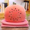 Novo cobertor de almofada de frutas, três usos, aquecedor de mãos, almofada, colcha, multifuncional, três em um, cobertor de flanela, cobertor de ar condicionado