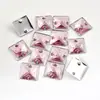 Resina Cuadrada Pedrería Cosida a Mano Hebilla Plana Colorida Agujero Doble Piedras Cosidas a Mano Ropa de Rendimiento DIY Accesorios de Boda Al por Mayor
