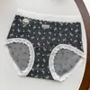 9853 Encaje de Lunares Gris Colección Otoño, Ropa Interior 100% Algodón Cepillado para Mujer, Algodón Puro con Entrepierna Extendida, 10A Antibacteriano