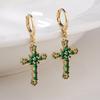 Aogu Moda Europea y Americana Baño de Cobre Oro de 18K Zircón Aretes Geométricos para Mujer Ins Nicho Aretes Personalizados Suministro Transfronterizo