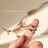 JZ023 Laminado Pez Humano Escama Destello Brillante Anillo Redondo para Mujer Acero de Titanio Chapado Color Oro de 18K Protección