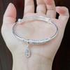 Nuevo brazalete de empuje y tracción Ping An Xile Xiangyun estilo chino para mujer, regalo sólido para novia, regalo de cumpleaños