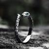 Nuevo Anillo de Serpiente de Ojos Verdes Internet Celebrando Distintivo Creativo Plateado Antiguo Retro Zodíaco Zodíaco Serpiente Anillo Abierto