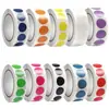 Etiqueta de punto pequeño de color codificación circular en blanco Marca clasificación 13mm/19mm pegatina de papel recubierto