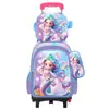Nueva Lindo Carrito Escolar para Estudiantes de Primaria Grados 3~6 Set de Tres Piezas de Dibujos Animados Mochila Escolar de Dos Ruedas Seis Ruedas para Niños Lista para la Venta