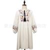 Vestido Bordado Primavera y Verano Nuevo Llegada Yunnan Lijiang Qinghai Estilo Étnico Algodón y Lino Vestido Bordado Vestido de Viaje para Playa