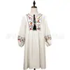 Vestido bordado étnico primavera y verano nuevo comercio exterior transfronterizo algodón y lino bordado suelto vestido de mujer venta al por mayor