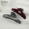 Wjia Clipe de Tubarão Acrílico Padrão Pedra Retrô Francês Meio Rabo Presilha para Parte de Trás da Cabeça Presilha de Cabelo Preguiçosa Elegante Pegador de Cabelo Feminino