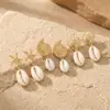 Pendientes de Estrella de Mar Estilo Resort de Playa de Verano para Mujer Diseño Creativo de Nicho Sentido de Diseño Colgante de Concha Marina Sencillo Alto Sentido de Gama Adornos para Orejas